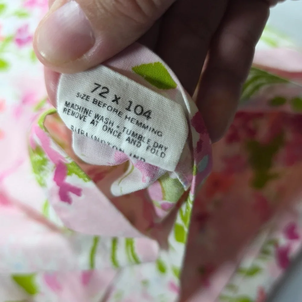 Vintage Burlington House Pink Floral Sheet Set Twin Percale 70s Made in USA